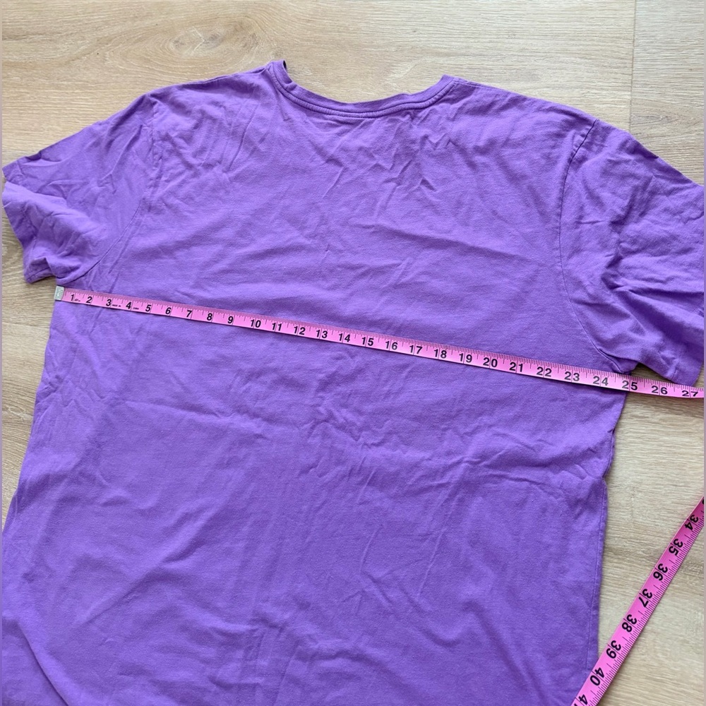 Vintage Polo By Ralph Lauren Single Stitch Pony Logo T-Shirt XL-L Purple - Picture 5 of 6